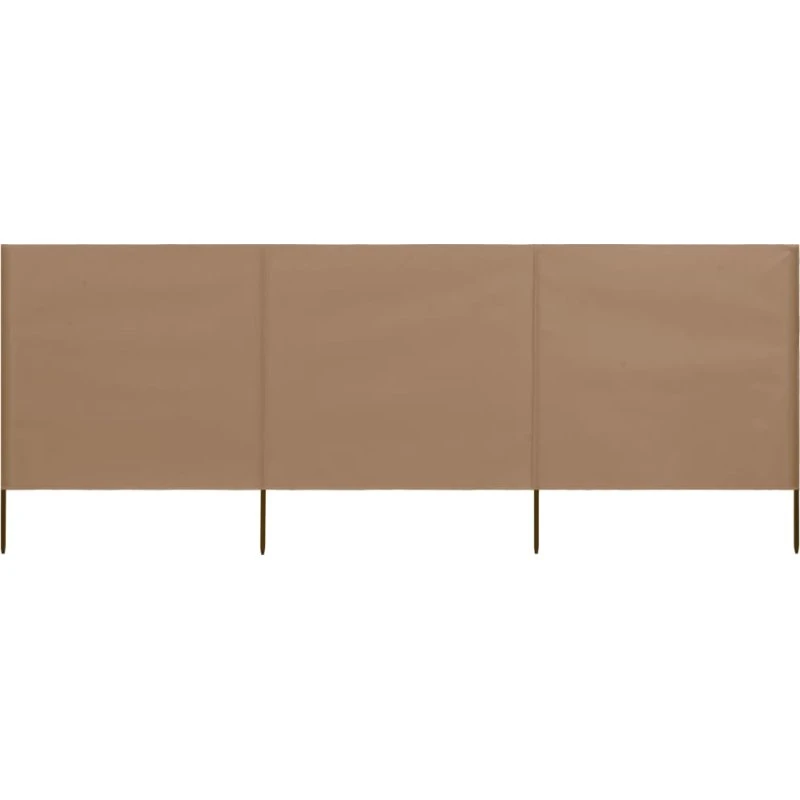 3-panels læsejl 400x160 cm i gråbrun - foldbart vindskærm