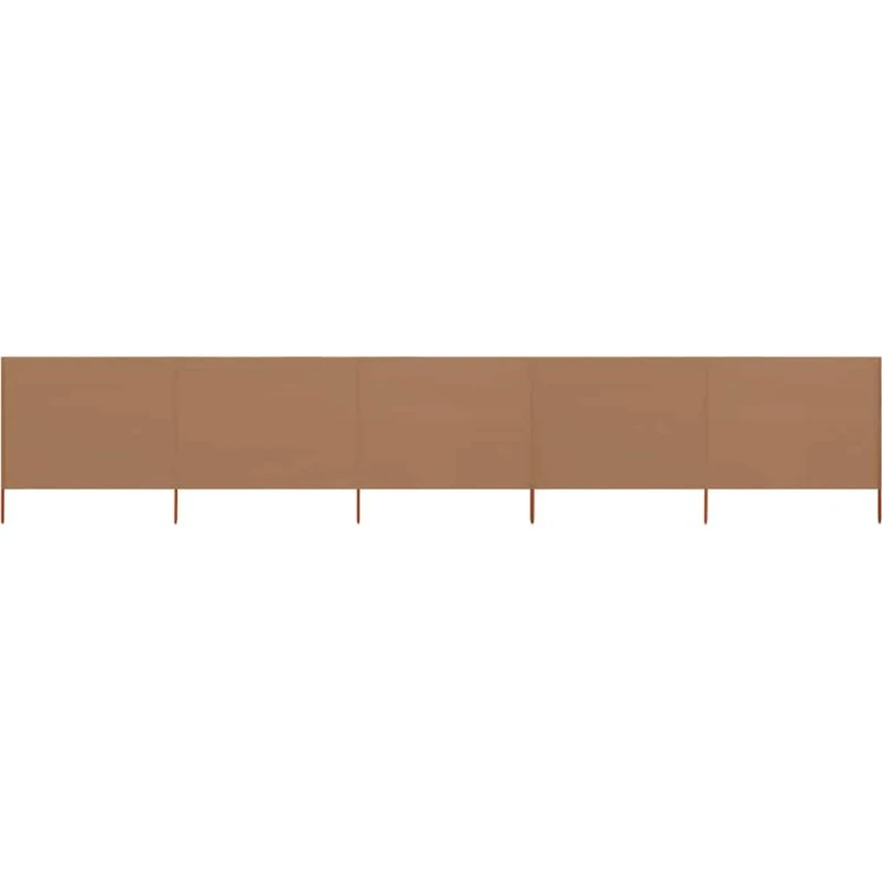 5-panels læsejl 600x80 cm – gråbrun, uvævet stof