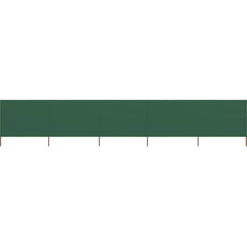 5-panels læsejl 600x160 cm i grønt stof
