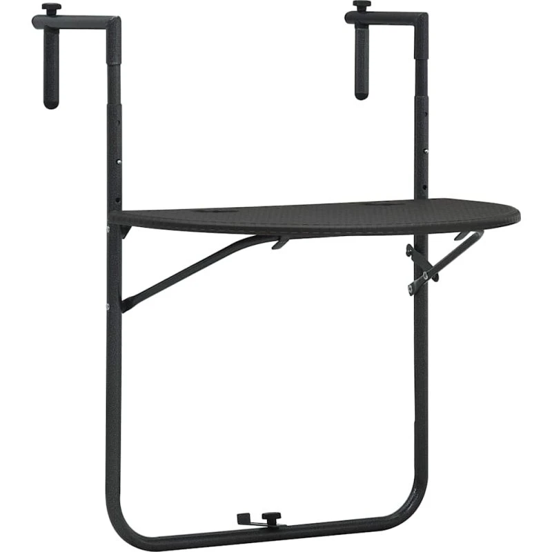 Hængende altanbord i rattanlook 60×64×83,5 cm, brun