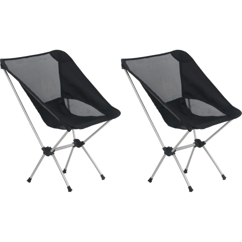 Foldbare campingstole 2 stk. med bæretaske, aluminium 54x50x65 cm