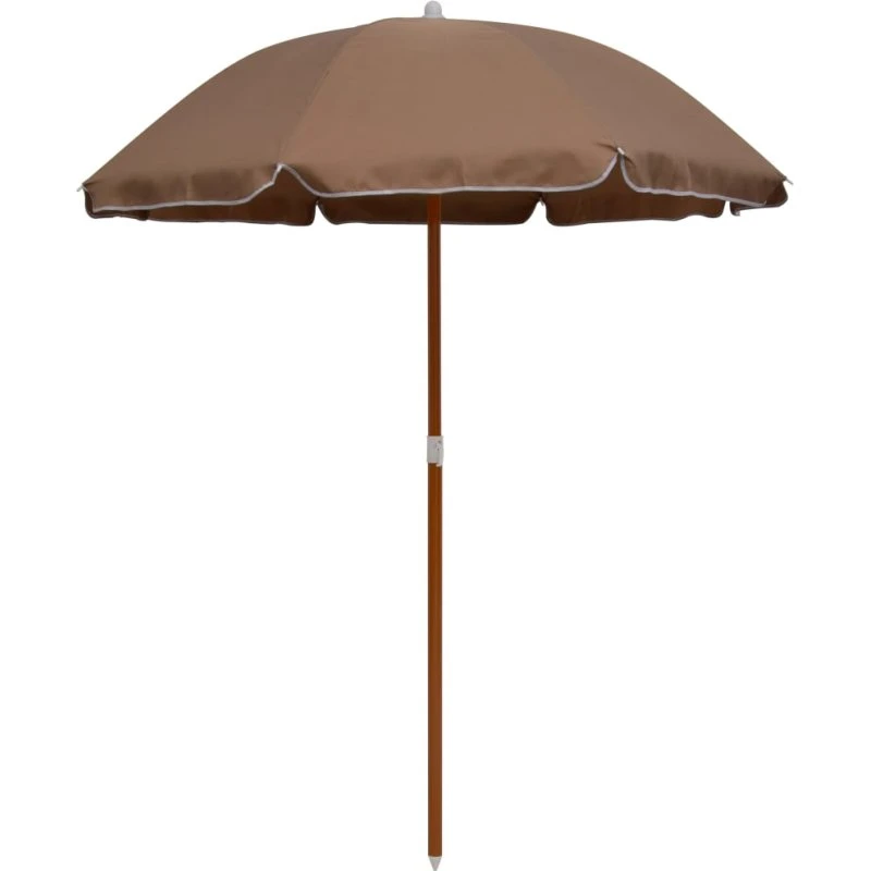 Parasol 180 cm med stålstang, gråbrun UV-beskyttelse