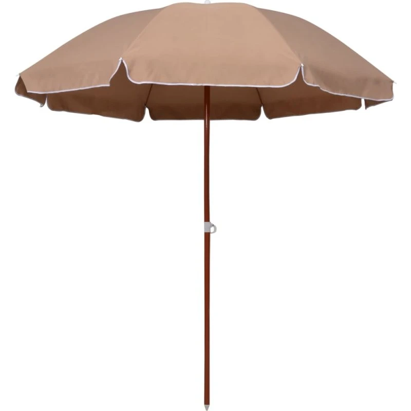Parasol 240 cm med stålstang, gråbrun