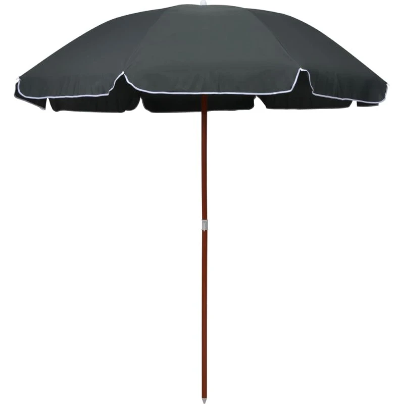 Parasol 240 cm antracitgrå med stålstang
