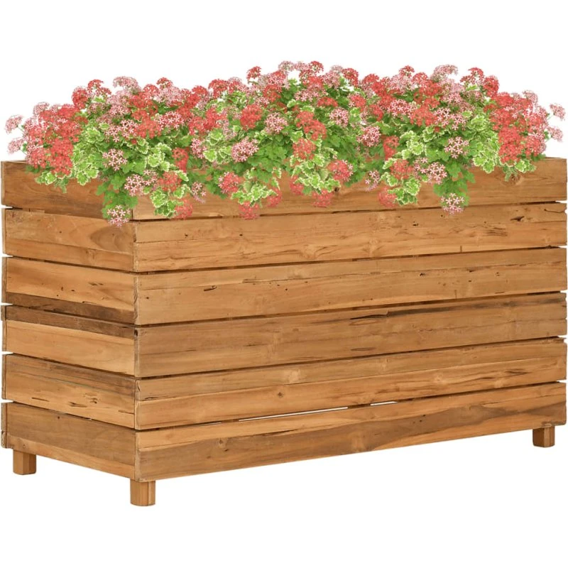 Højbed 100x40x55 cm i genanvendt teak & stål
