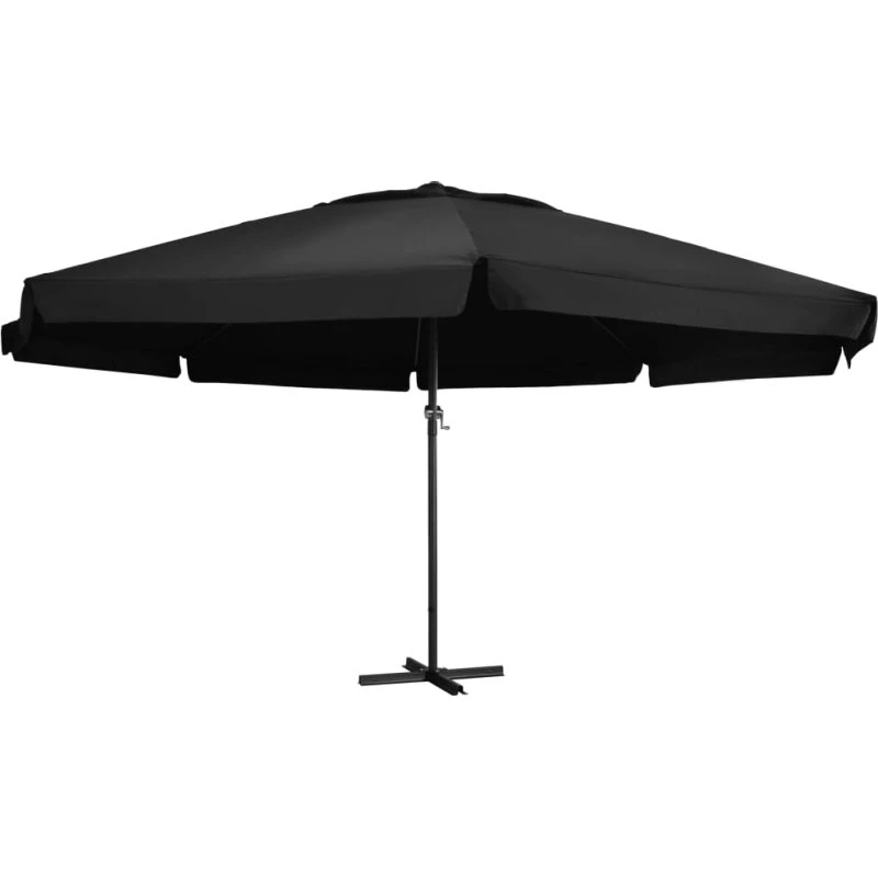 Haveparasol 500 cm med aluminiumstang – sort