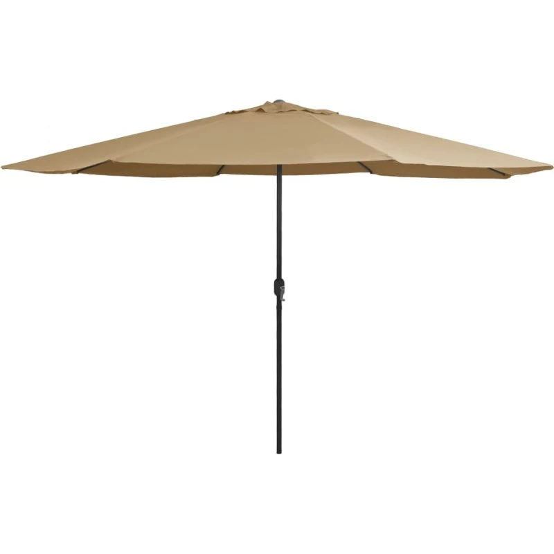 Parasol 390 cm med metalstang, gråbrun – UV-beskyttende