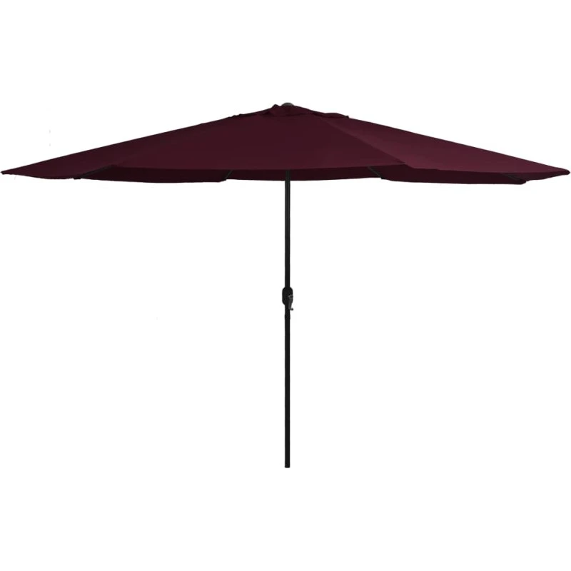 Udendørs parasol 390 cm bordeaux med metalstang