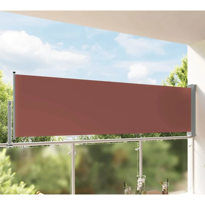 Sammenrullelig sidemarkise til terrasse 100×300 cm – Brun