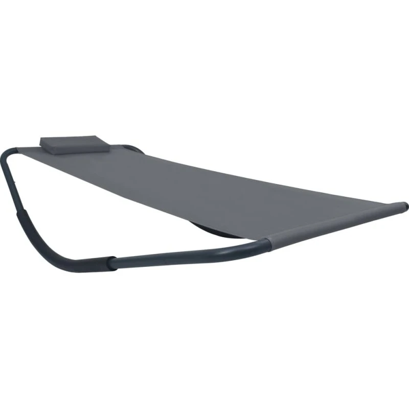 Liggestol/loungeseng 200x90 cm stål grå