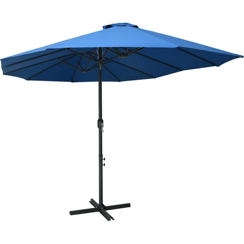 Parasol 460x270 cm dobbeltdæk, aluminium - blå