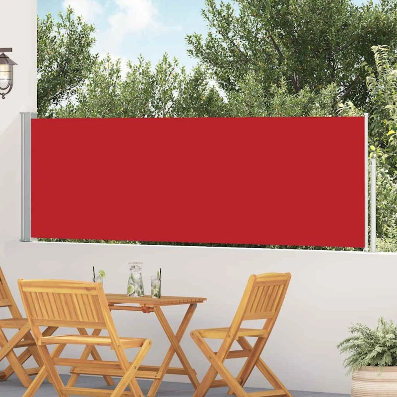 Sammenrullelig sidemarkise 100x500 cm - Rød