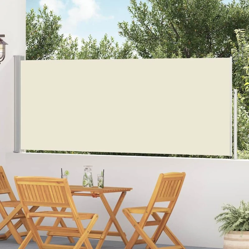 Sammenrullelig sidemarkise 120x500 cm – creme
