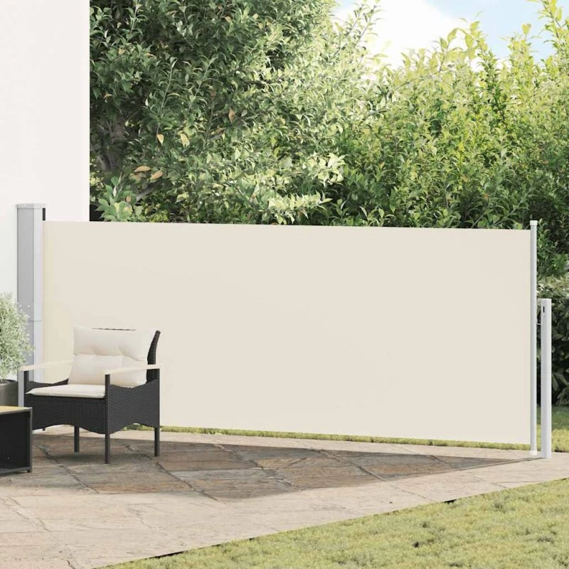 Sammenrullelig sidemarkise 140x500 cm – creme