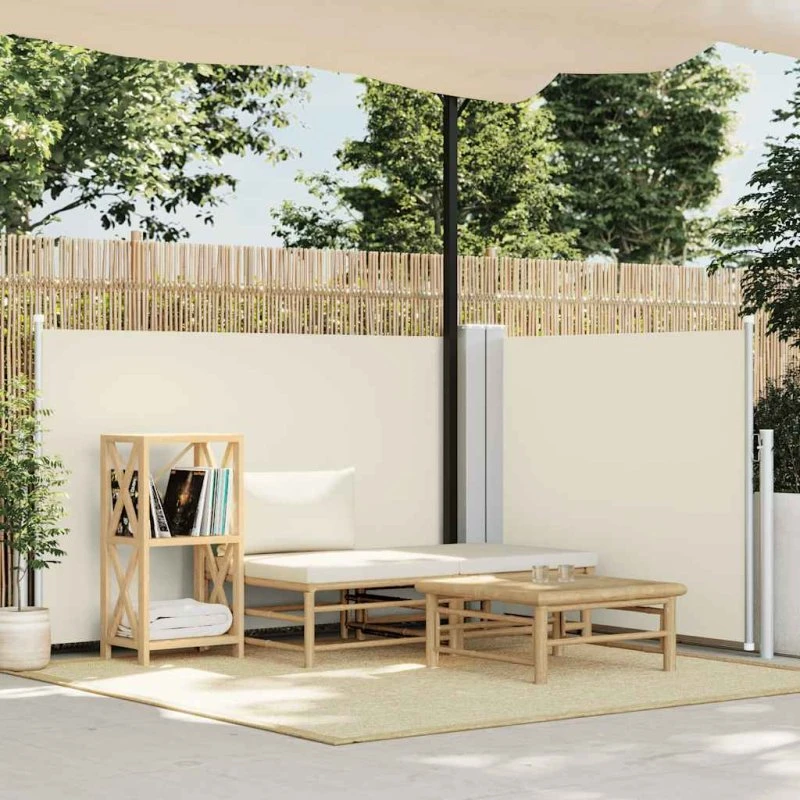 Sammenrullelig sidemarkise 100x600 cm - creme