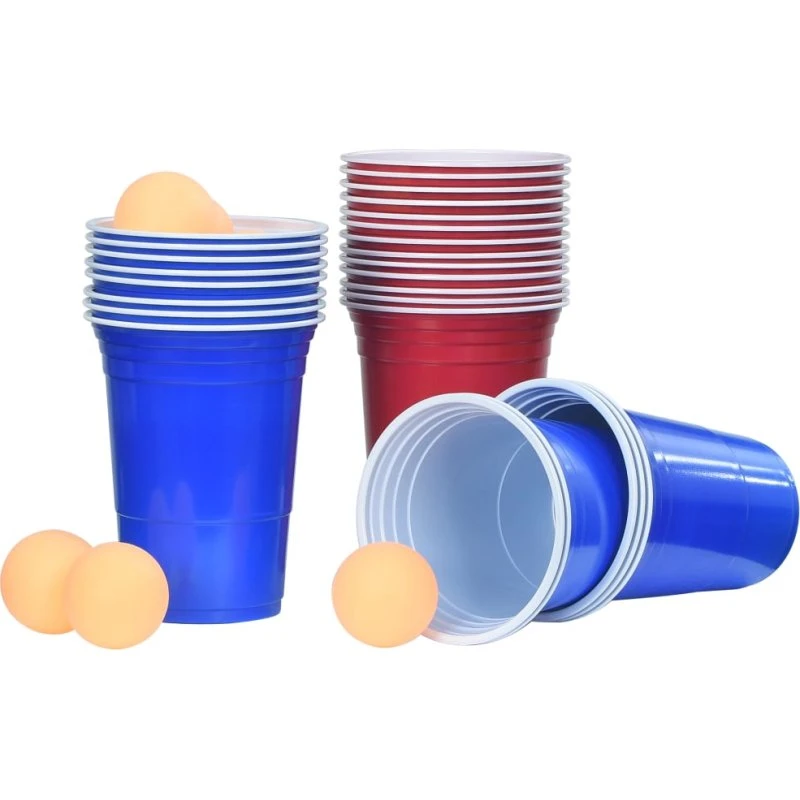 Beer Pong-sæt 0,5 L - 100 kopper & 6 bolde