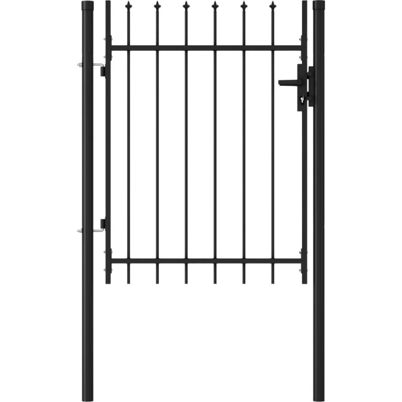 Hegnslåge med spydtop i stål 1 x 1,2 m - sort