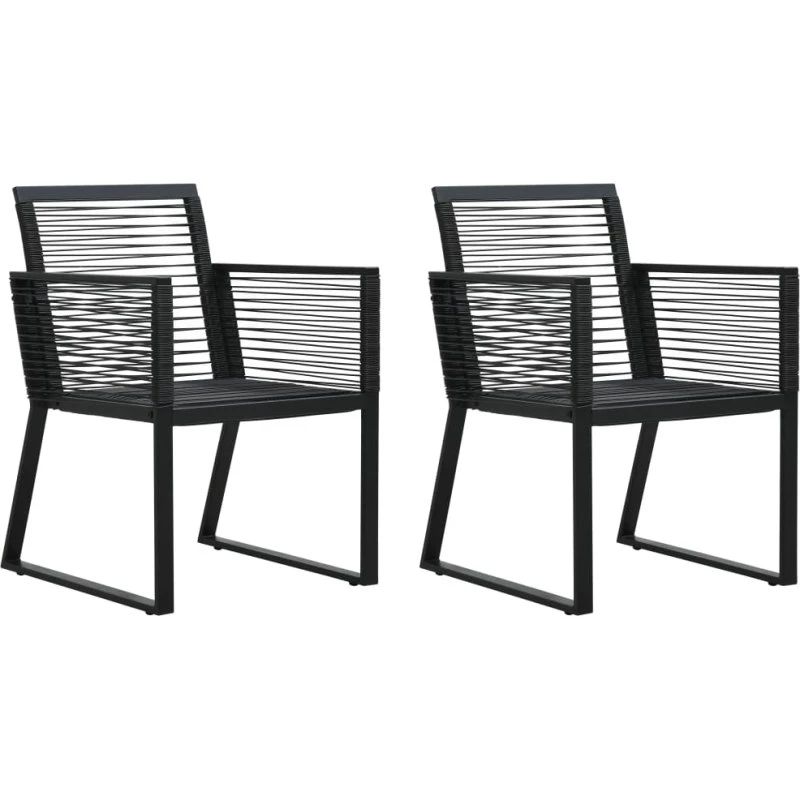 Havestole 2 stk. PVC-rattan sort