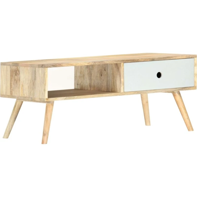 Sofabord i massivt mangotræ 90x50x40 cm