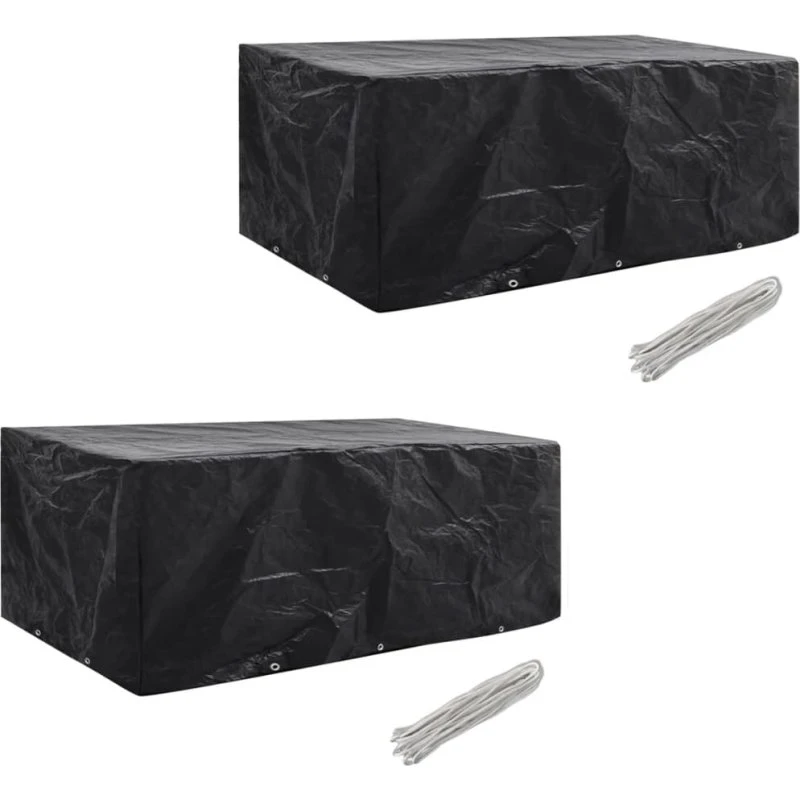 Havemøbelovertræk 2 stk. 229x113 cm til 8 pers. - 10 snørehuller