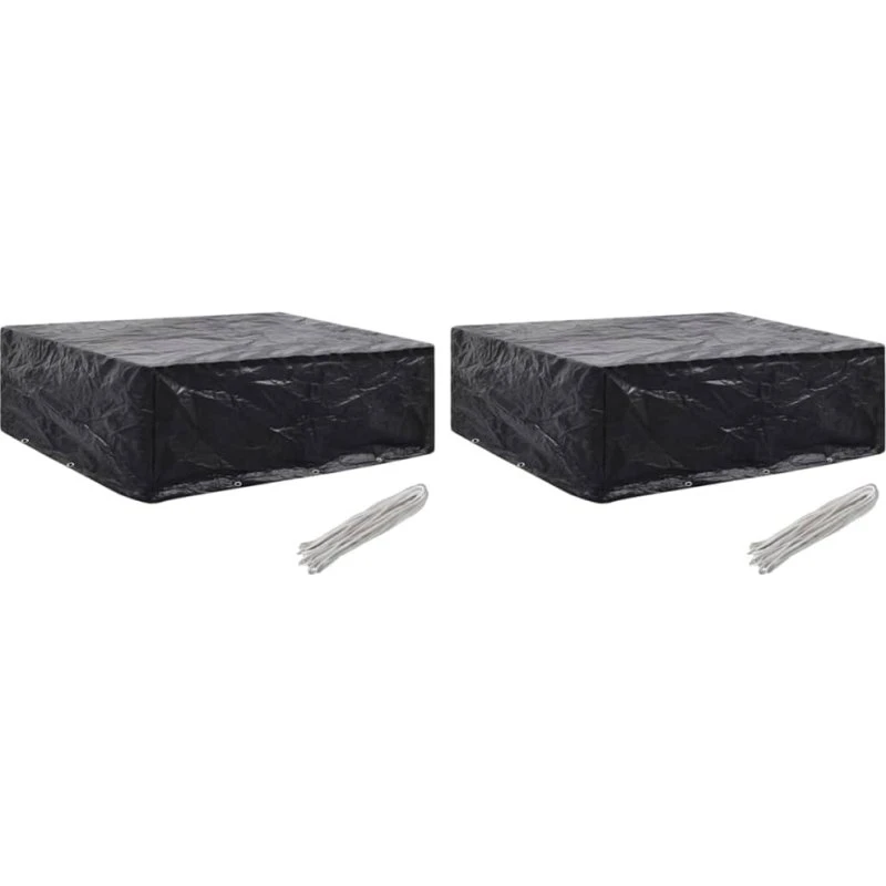 Havemøbelovertræk 2 stk 250x210x90 cm - PE, 8 snørehuller