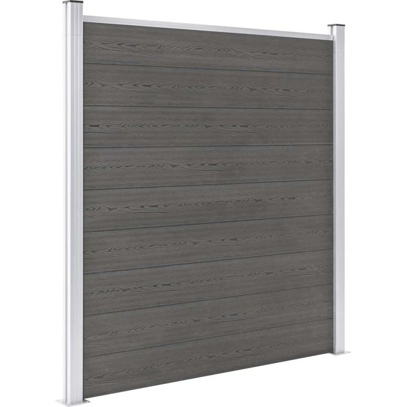 WPC havehegn 180 x 186 cm, grå – vedligeholdelsesfrit