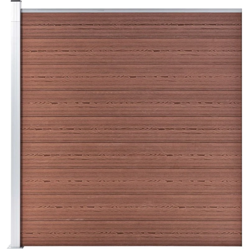 WPC havehegn 175x186 cm brun – vedligeholdelsesfrit panel