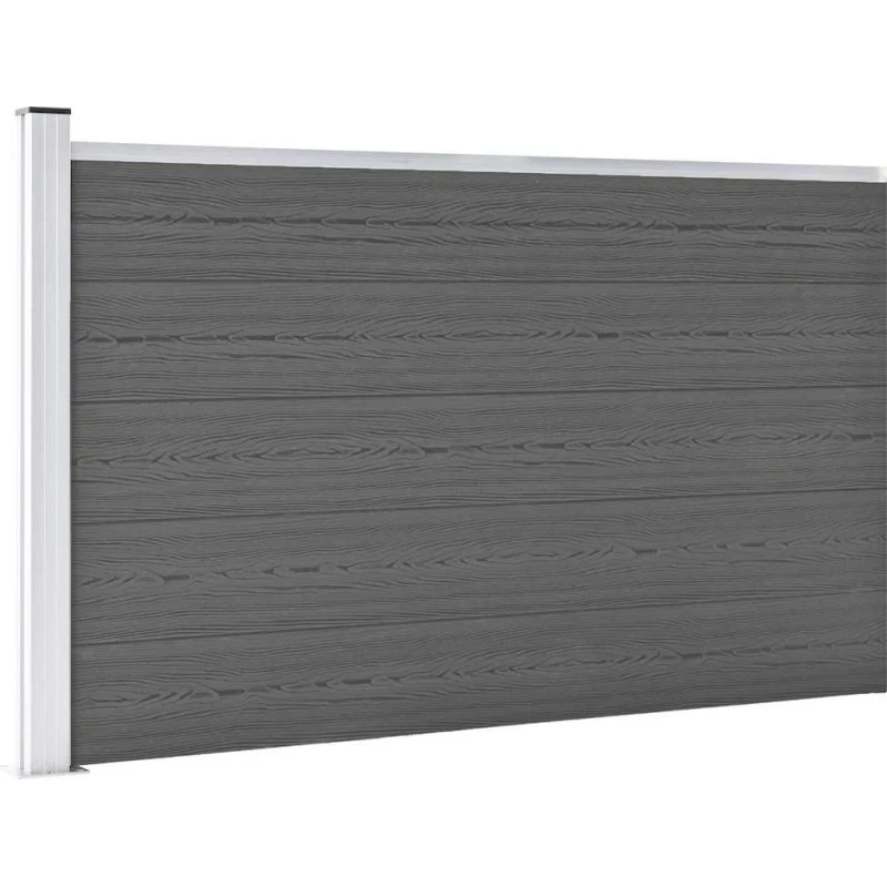 WPC havehegn 175x105 cm grå – dobbeltmønster, vedligeholdelsesfrit