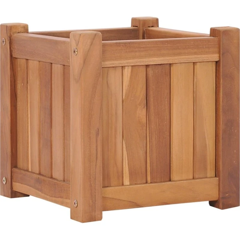 Hævet plantekasse 30x30x30 cm i massivt teaktræ