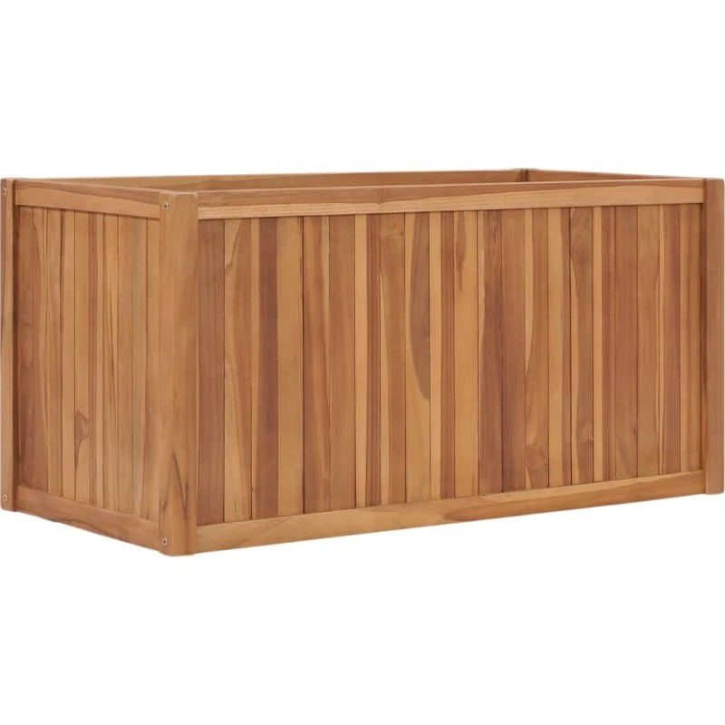 Hævet plantekasse i massivt teak 100x50x50 cm