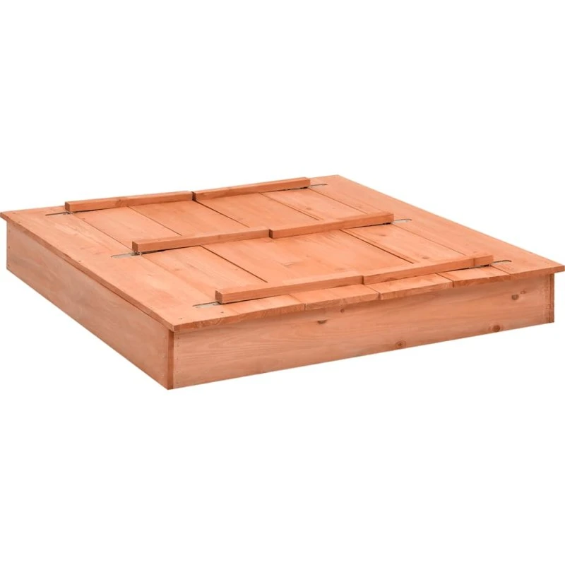 Sandkasse i fyrretræ 95x90x15 cm med låg og jorddug