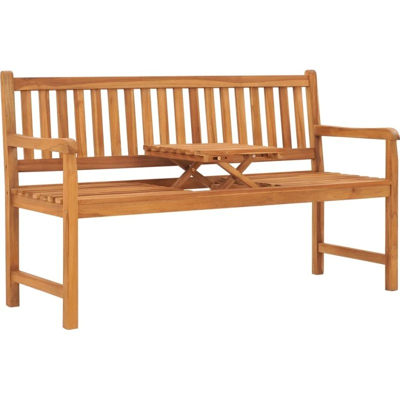 3-personers havebænk med bord 150 cm i massivt teak