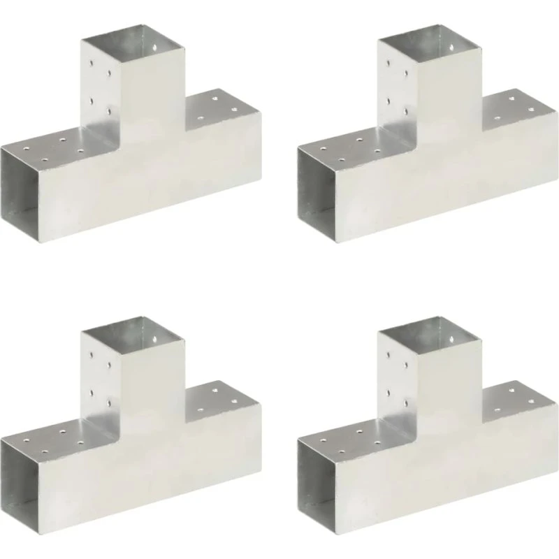 Stolpebeslag T-form 4 stk. 81x81 mm galvaniseret