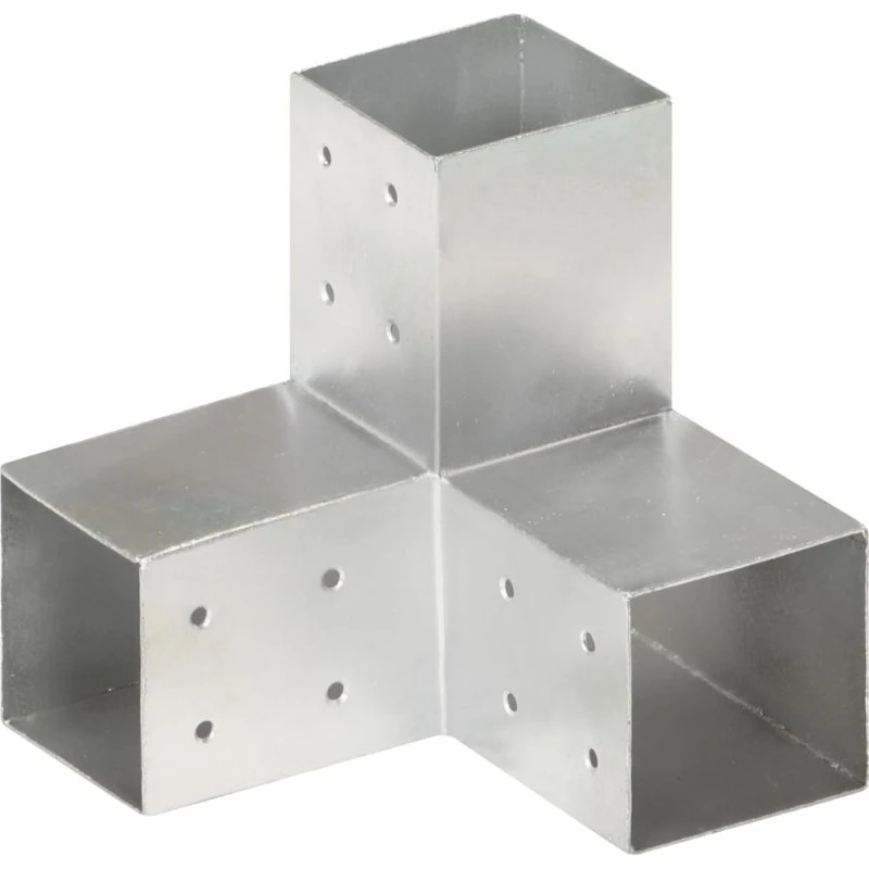 Stolpebeslag Y-form 81x81 mm galvaniseret - 3-tilslutning