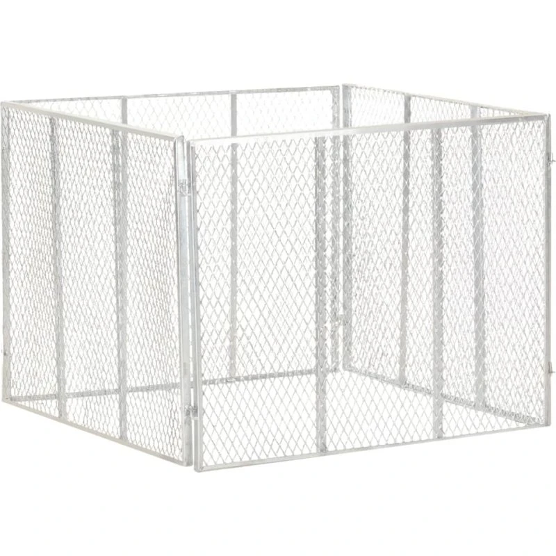 Kompostbeholder i galvaniseret jern 100x100x77 cm