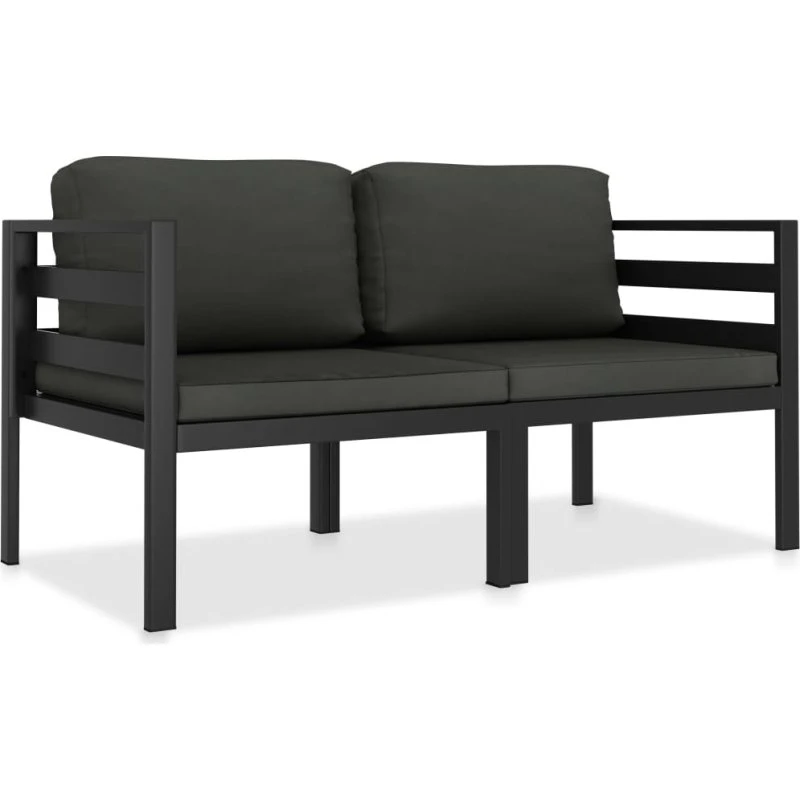 Haveloungesæt 2 dele i aluminium – antracitgrå