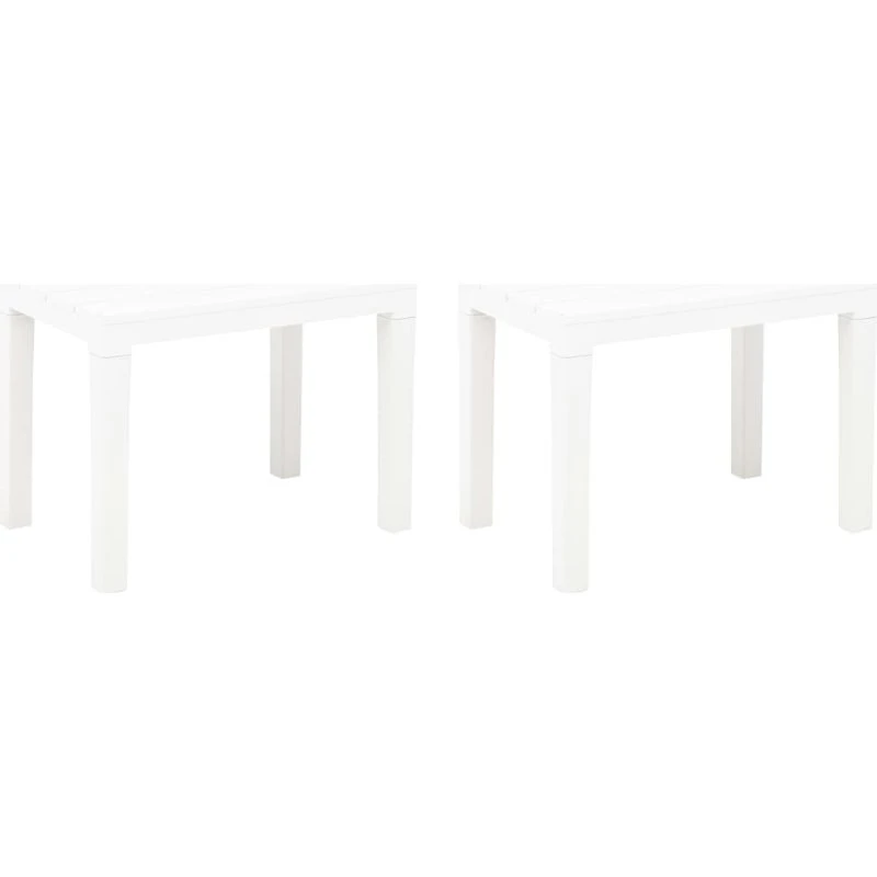 Havebænke 2 stk. hvid plast 60×38,5×45 cm