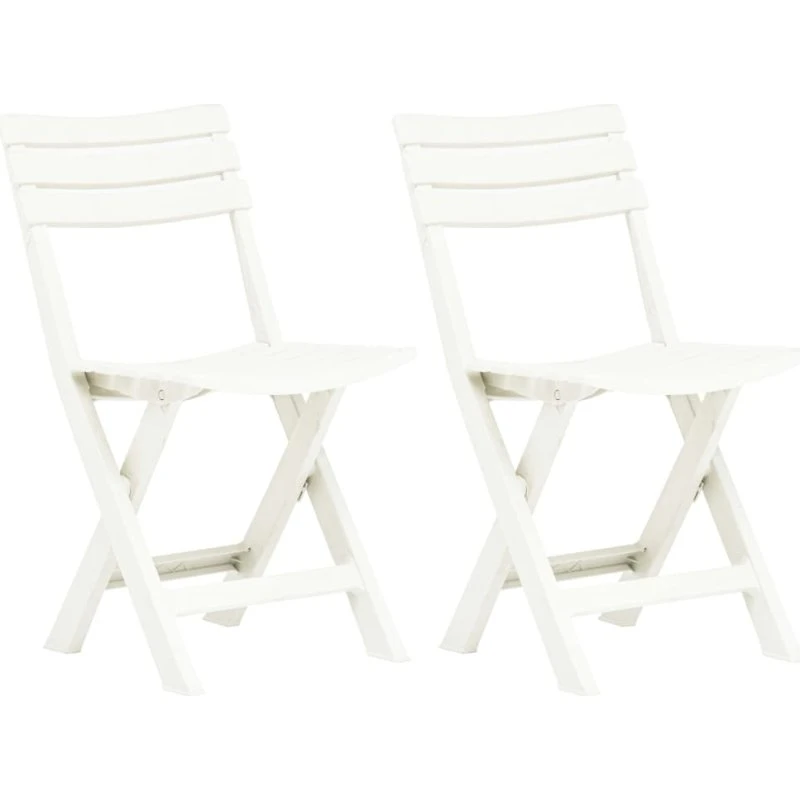 Foldbare havestole 2 stk. hvid plast