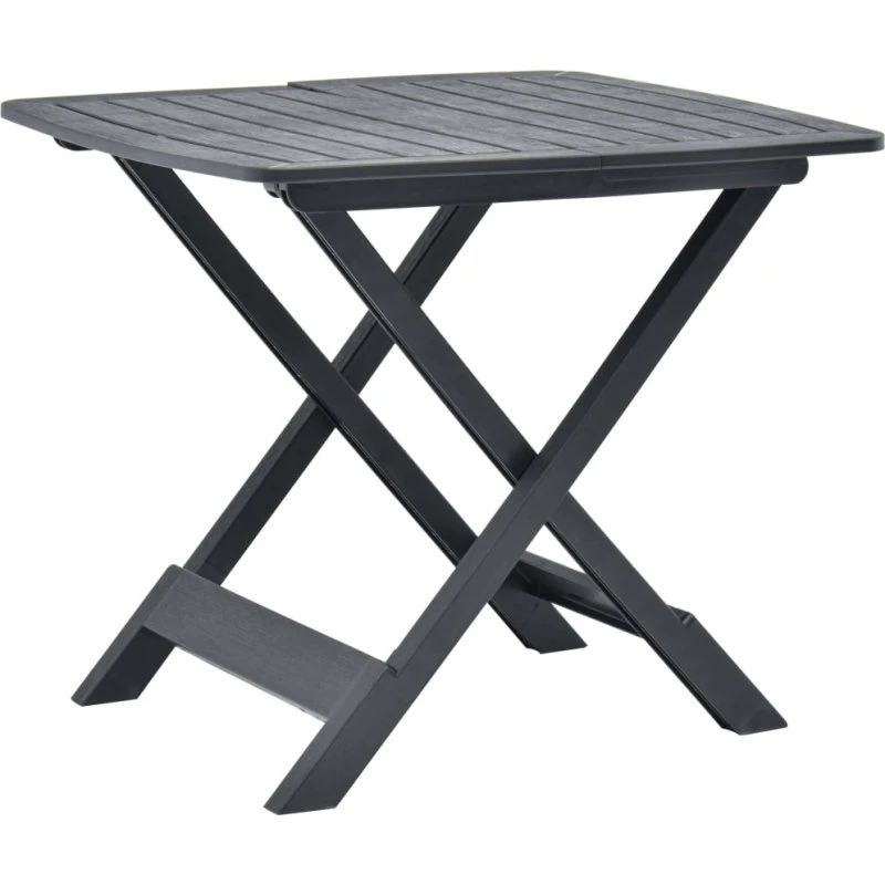 Foldbart havebord 79x72x70 cm plastik antracitgrå