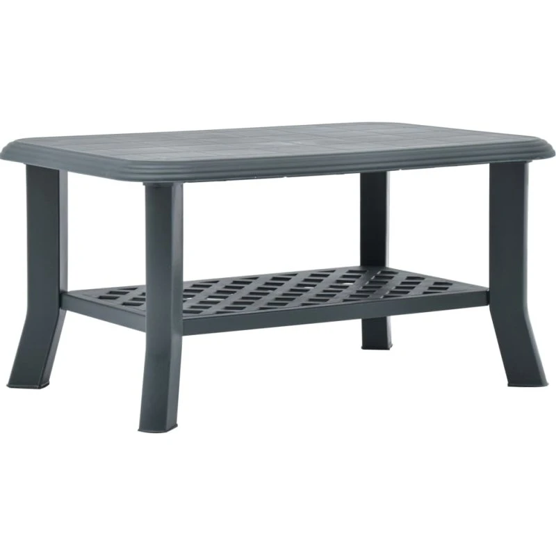 Sofabord udendørs 90x60x46 cm grøn plastik