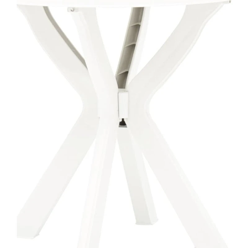 Bistrobord Ø70 cm hvid plast – let og vedligeholdelsesfrit