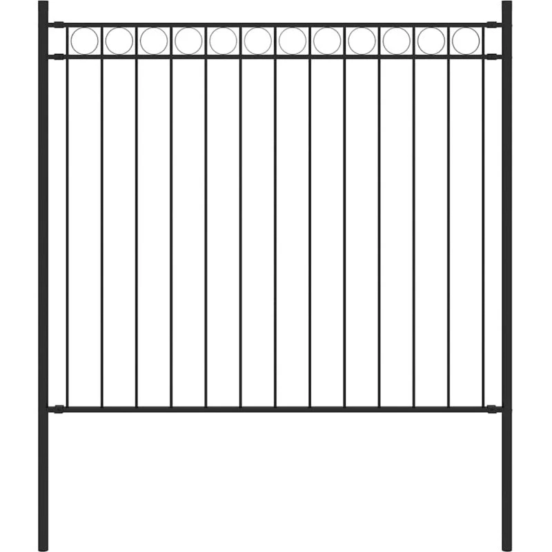 Havehegn i pulverlakeret stål 1,81x0,8 m - sort