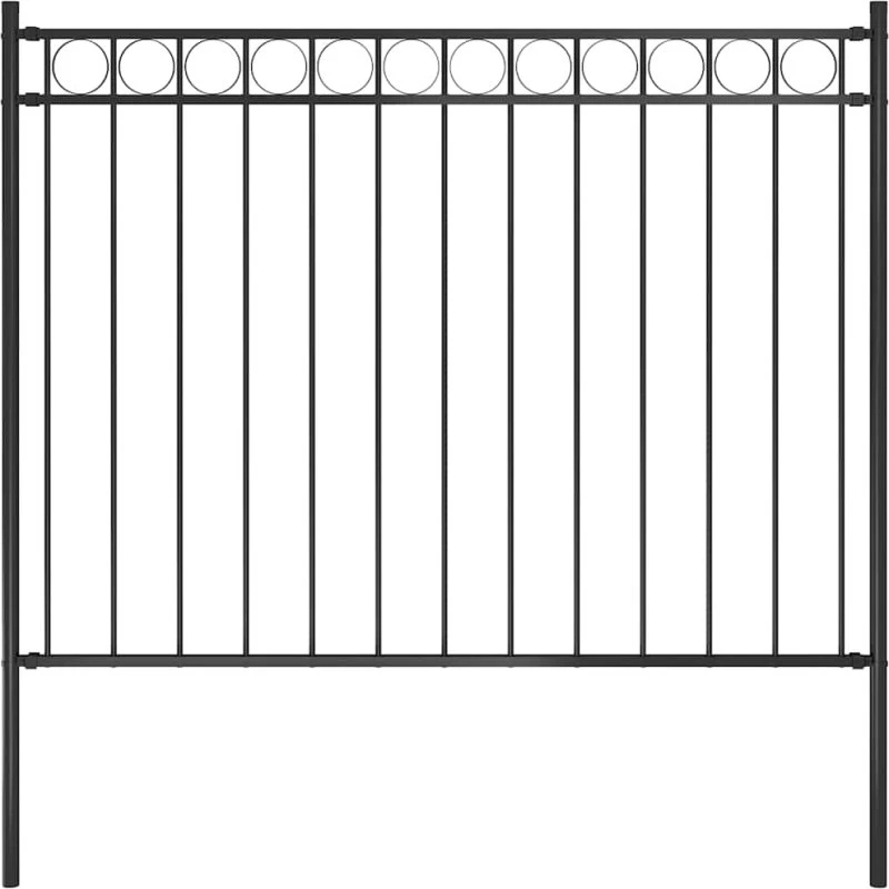 Havehegn i pulverlakeret stål 1,81x1,2 m – sort