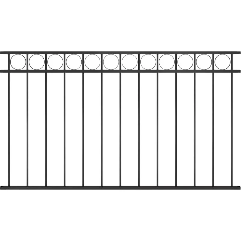 Stålhegnspanel 1,7x0,8 m sort - pulverlakeret