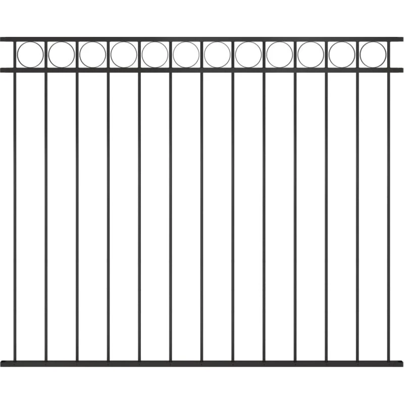 Hegnspanel i pulverlakeret stål 1,7x1,5 m sort