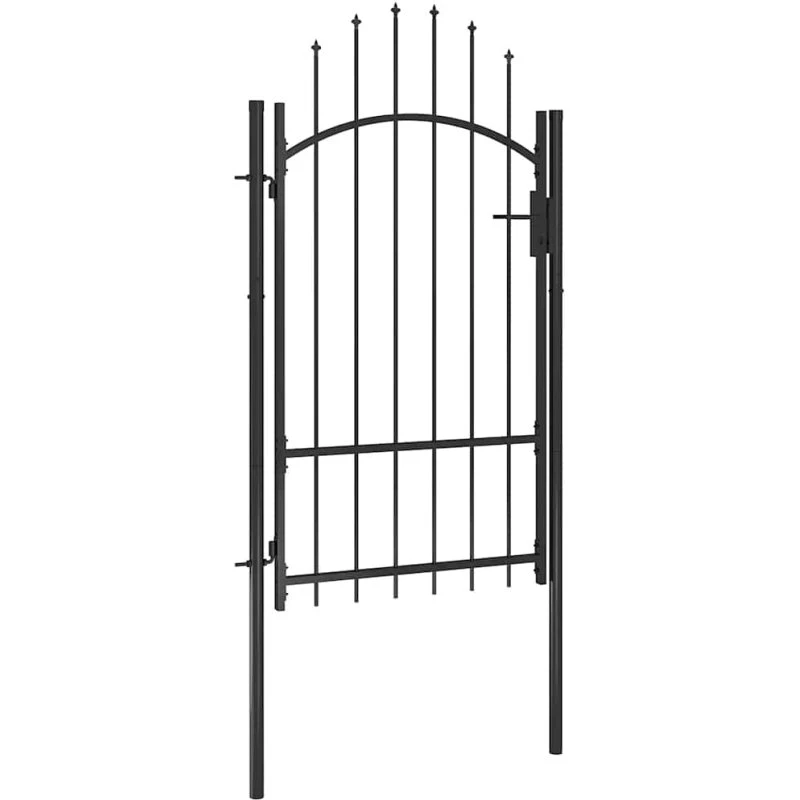 Havelåge i stål 1 x 2,2 m – sort, buet top