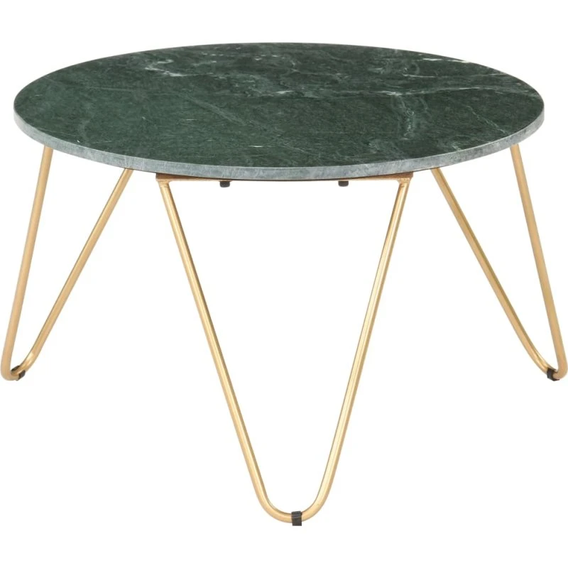 Sofabord i ægte sten med marmortekstur 65x65x42 cm - Grøn
