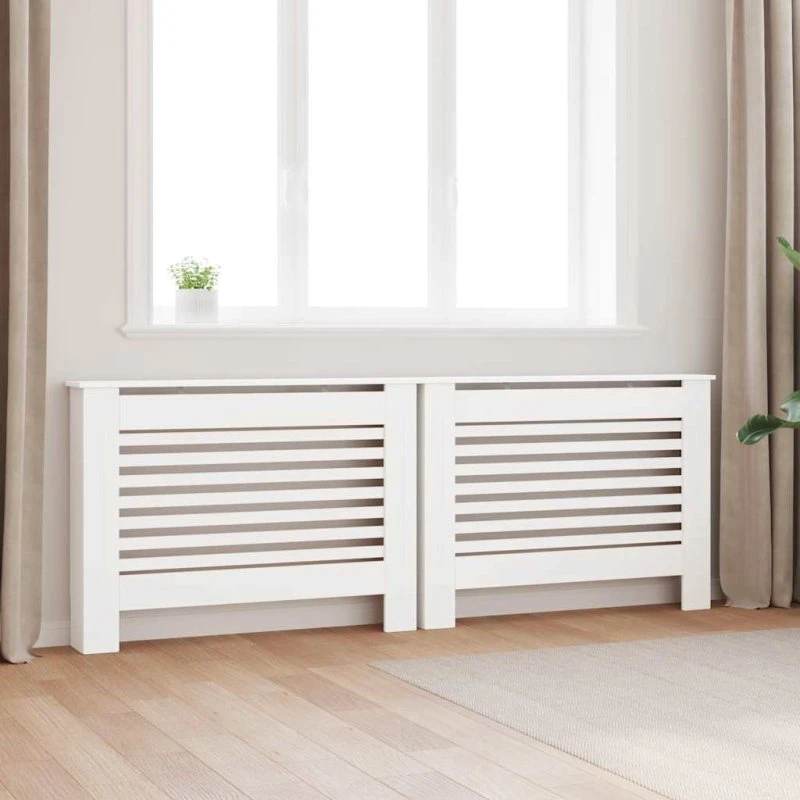 Radiatorskjulere 2 stk. 112x19x81,5 cm MDF hvid