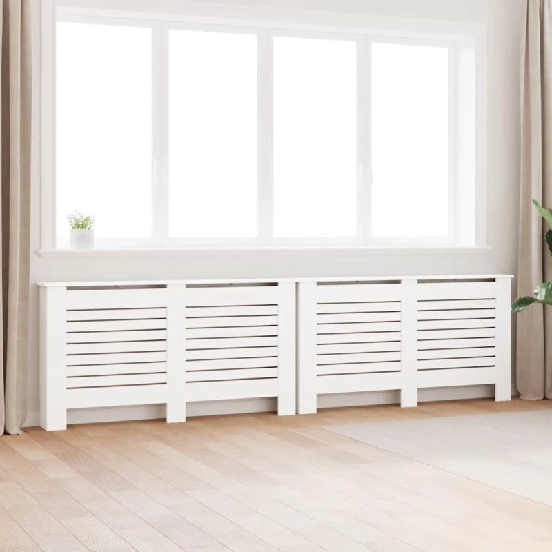 Radiatorskjulere 2 stk. 152x19x81,5 cm MDF hvid