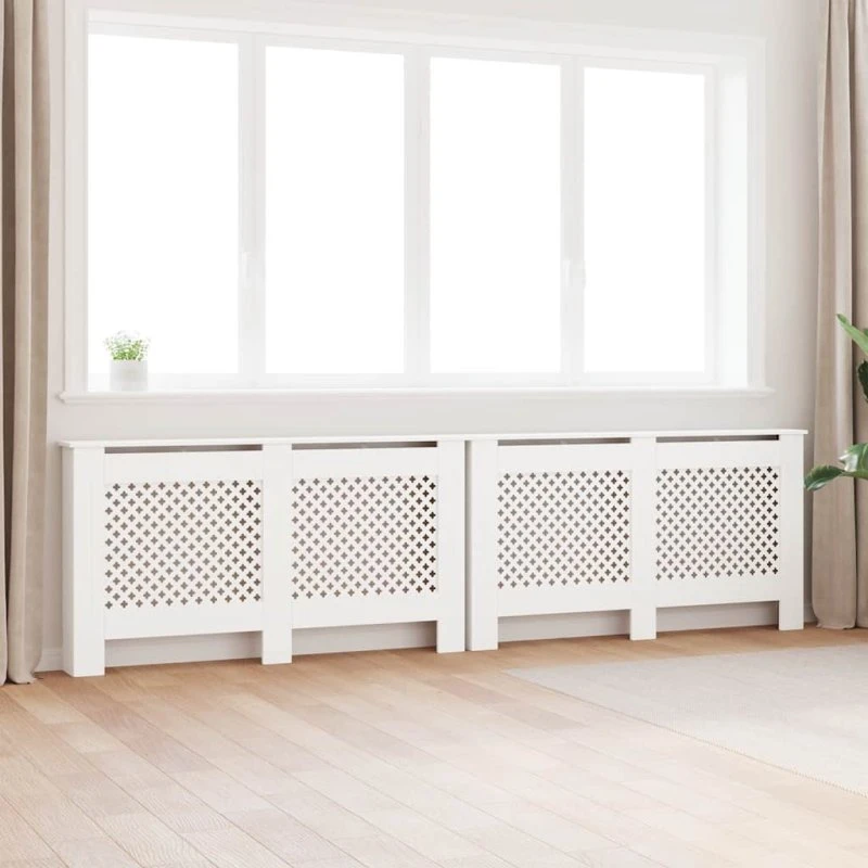Radiatorskjulere 2 stk. 152x19x81,5 cm MDF hvid